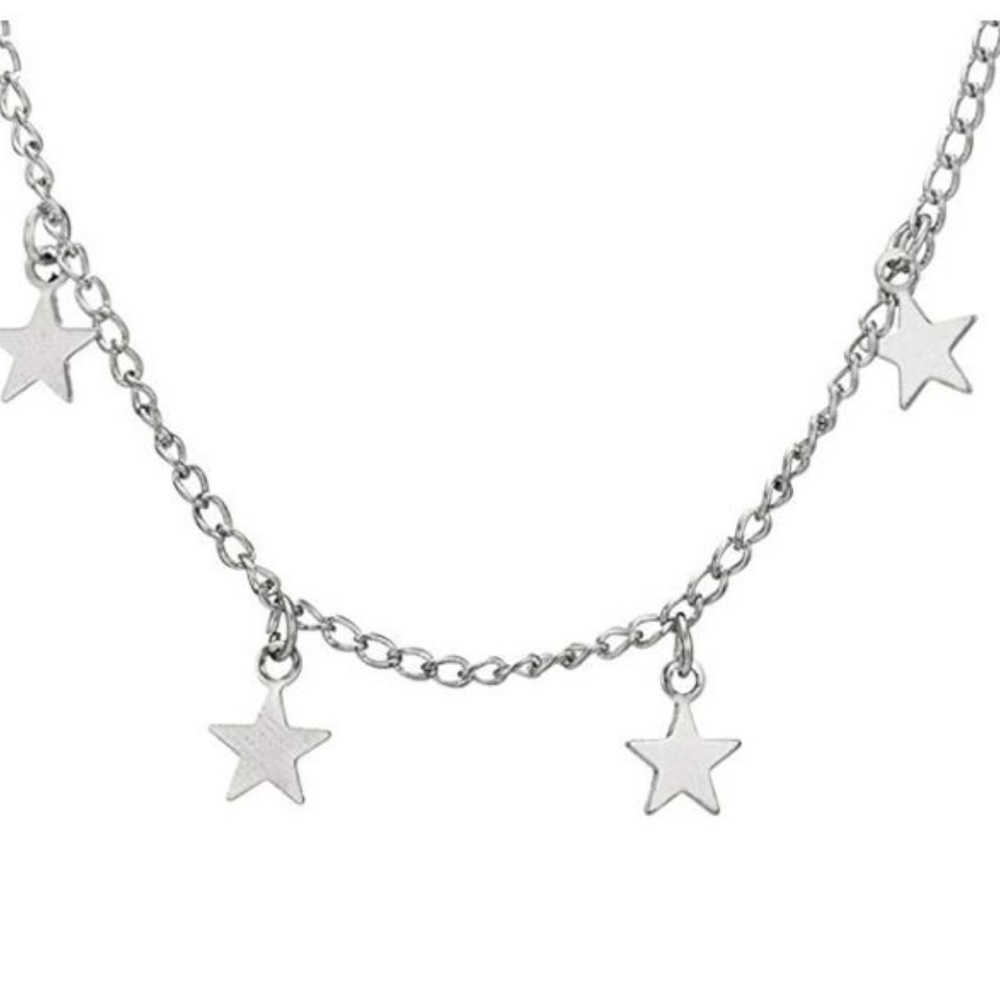 4 for $20 Starry Choker Necklace (Silver) - Picture 3 of 7